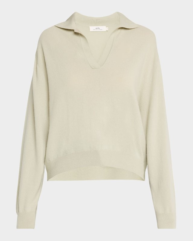 Oxford Long-Sleeve Cashmere Pullover